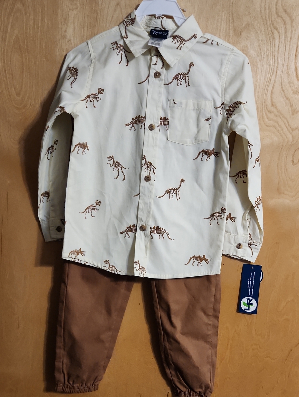 Little Rebels Dinosaur Shirt And Pants Set
